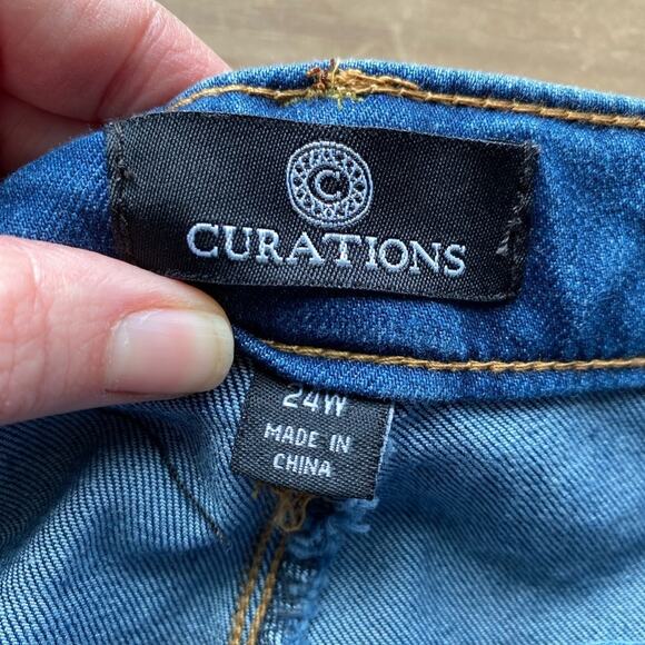 Curations Western Minimalist Skinny Fit Medium Wash Denim Stretch Jeans 24W - Picture 7 of 9